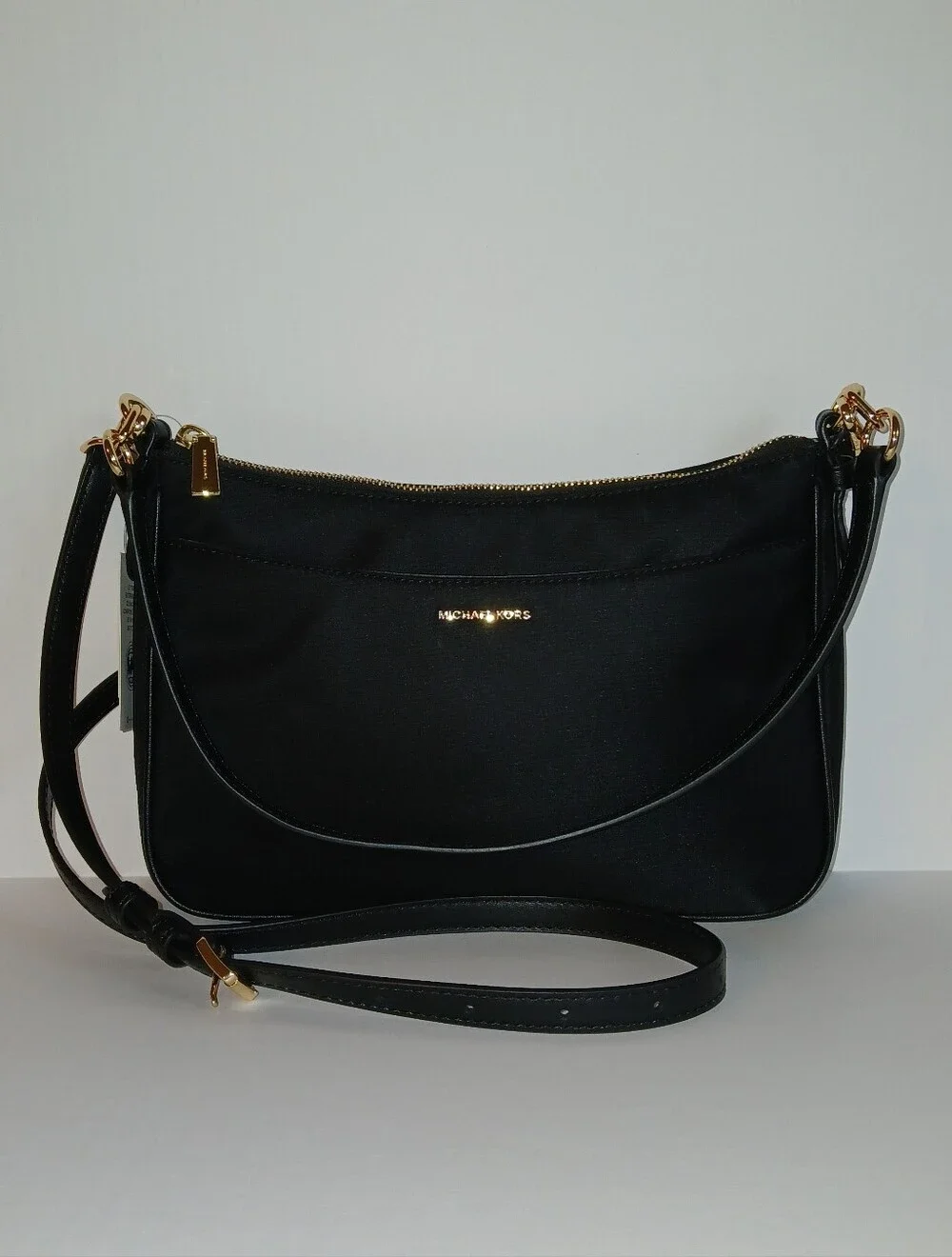 Michael Kors Recycled Nylon Jet Set Shoulder Bag W Crossbody Strap, Black Med